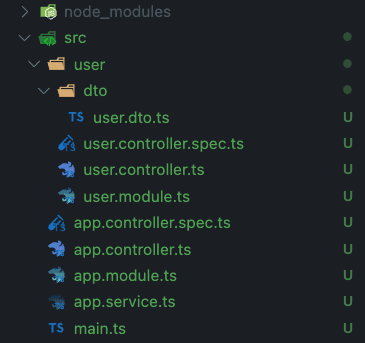 Project Structure - USER DTO
