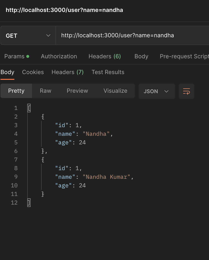 Nest JS Query and Route Param, Test Case - 2
